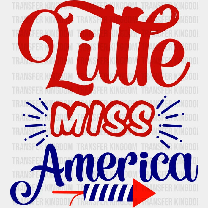 Little Miss America Fireworks - 4th Of July DTF Transfer