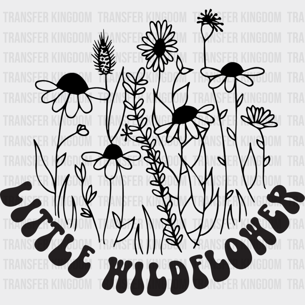 Little Wildflower - Kids Dtf Heat Transfer Unisex S & M (10’’) / Dark Color Design See Imaging