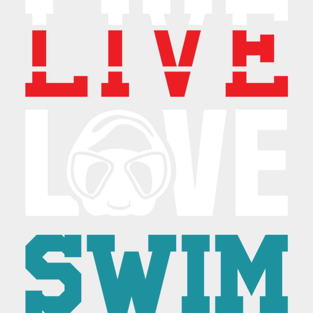 Live Love Swim - Swimming DTF Transfer Adult Unisex - S & M (10’’) / Light Color Design (See Imaging)