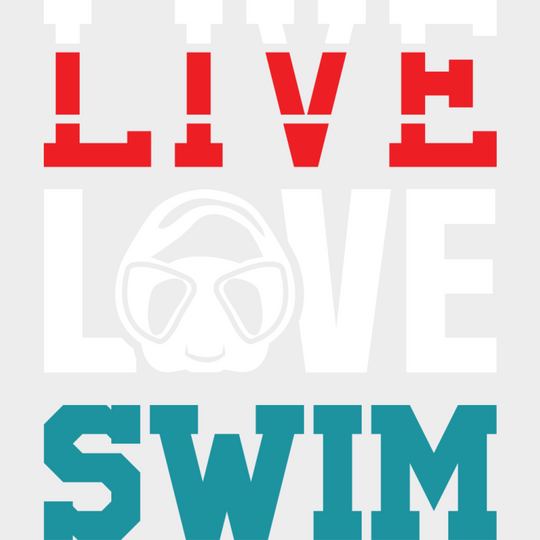 Live Love Swim - Swimming DTF Transfer Adult Unisex - S & M (10’’) / Light Color Design (See Imaging)