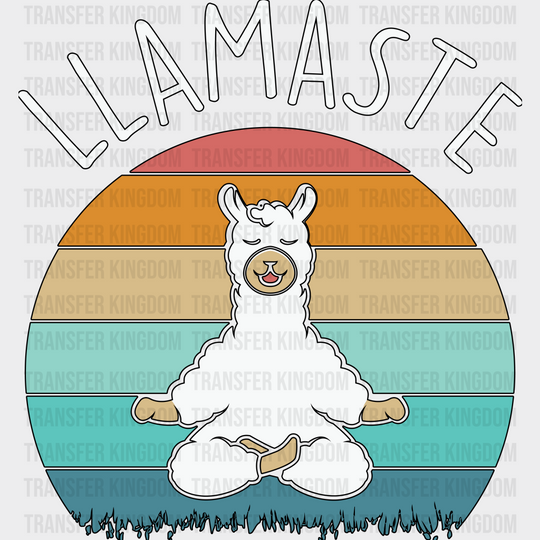 Llamaste Retro Sunset Design - Yoga Dtf Heat Transfer Unisex S & M (10’’) / Dark Color (See Imaging)