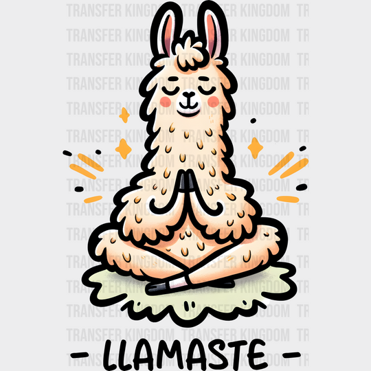 Llamaste - Yoga Dtf Heat Transfer Unisex S & M (10’’) / Dark Color Design (See Imaging)