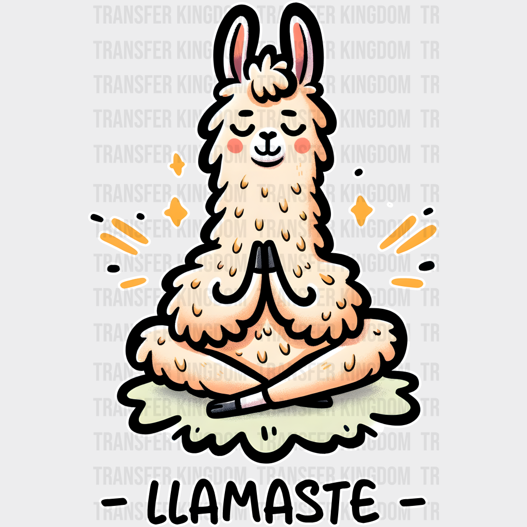 Llamaste - Yoga Dtf Heat Transfer Unisex S & M (10’’) / Light Color Design (See Imaging)