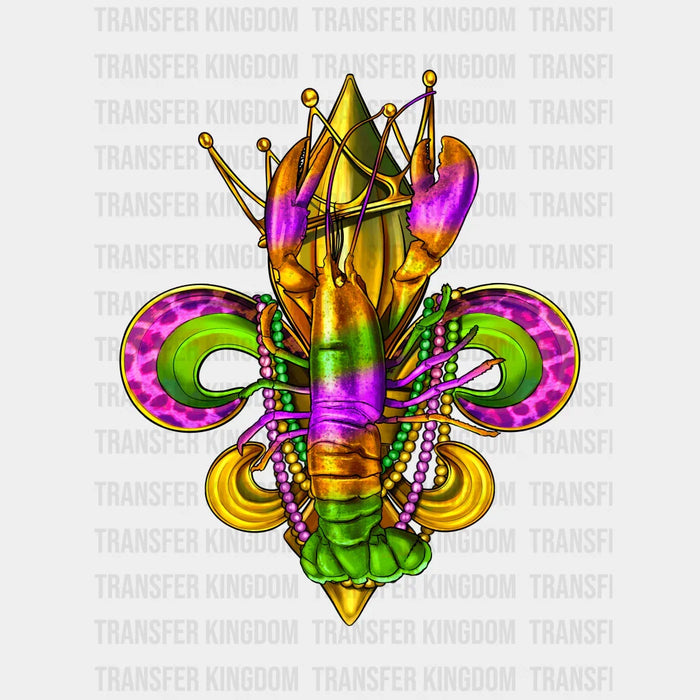 Lobster Crown Mardi Gras Design- Mardi Gras DTF heat transfer