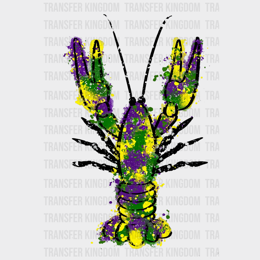 Lobster Mardi Gras Design- Dtf Heat Transfer