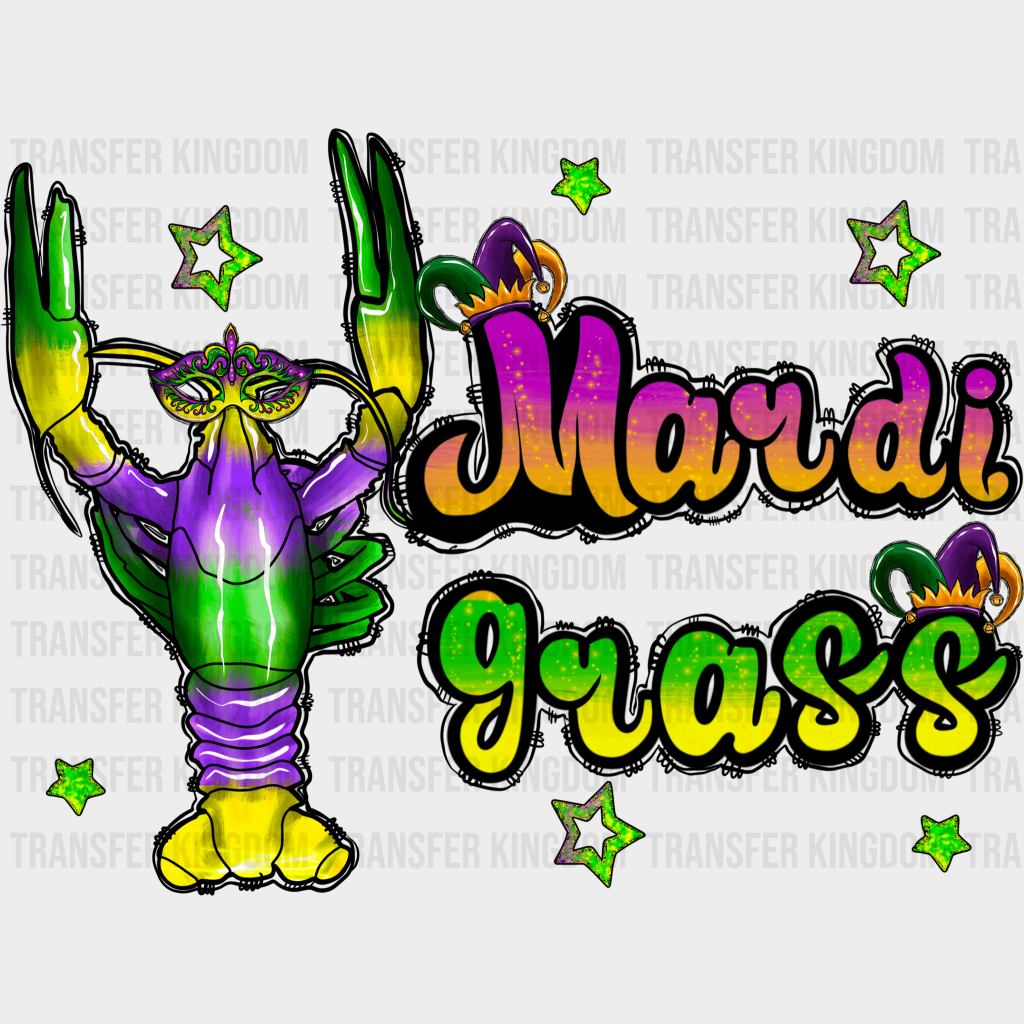 Lobster Mardi Gras Design- Dtf Heat Transfer