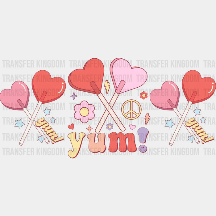 Lollipop Yum - Valentine's Day Cup Wrap UV Sticker Permanent UV DTF Decal