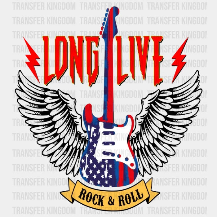 Long Live America Guitar Design - 4th Of July DTF Transfer