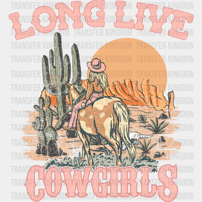 Long Live Cowgirls Desert Sun Design - Western DTF Transfers