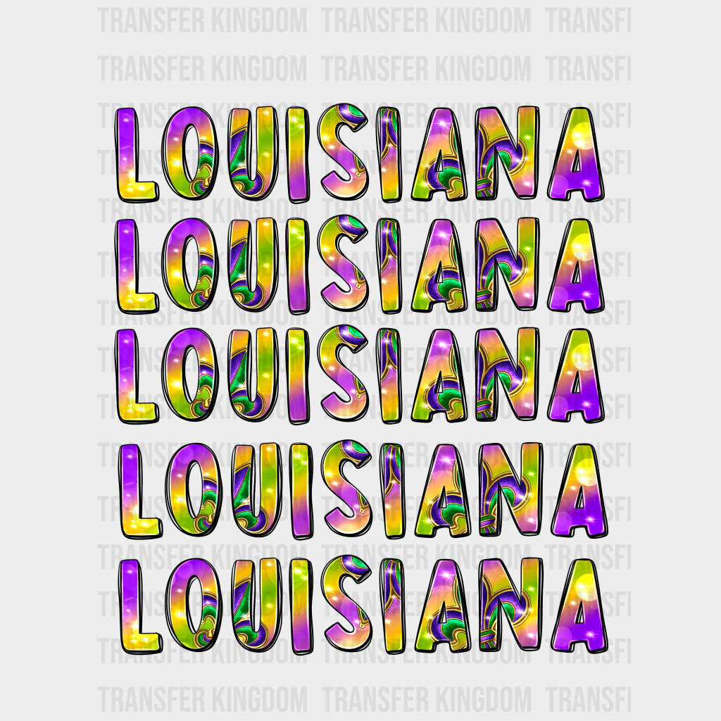 Louisiana Mardi Gras Design- Dtf Heat Transfer