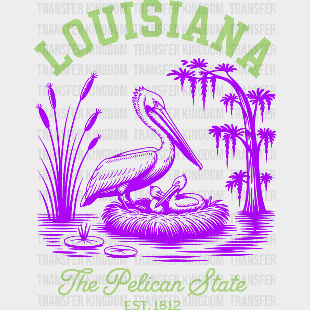 Louisiana The Pelican State - States & Cities DTF Transfer