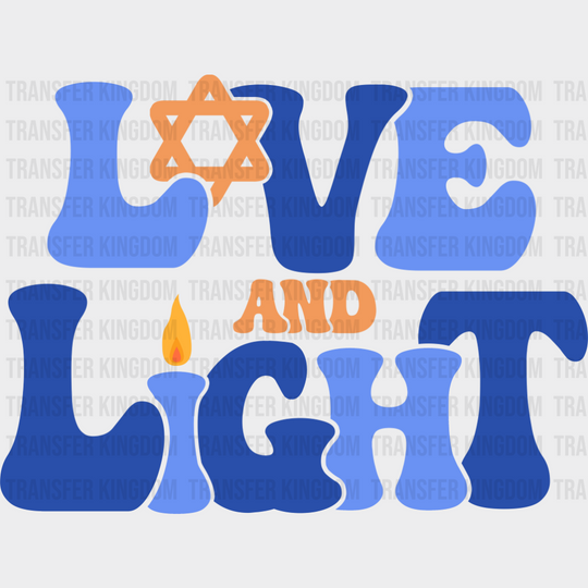 Love And Light Candle - Hanukkah DTF Transfer