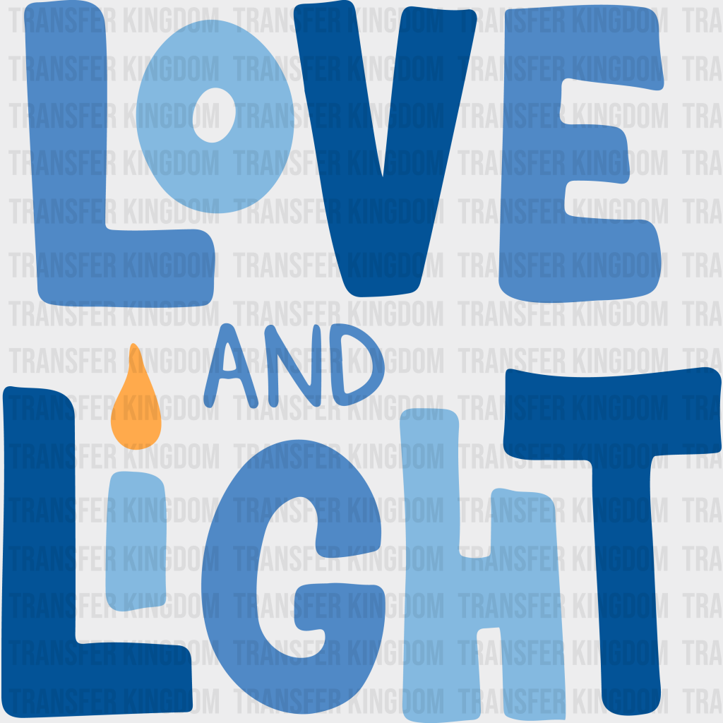 Love And Light - Hanukkah Dtf Heat Transfer