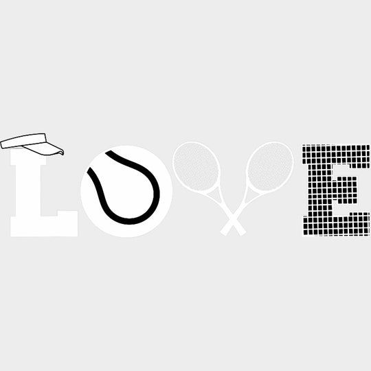 Love B&W Design - Tennis DTF Transfers Adult Unisex - S & M (10’’) / Light Color Design (See Imaging)