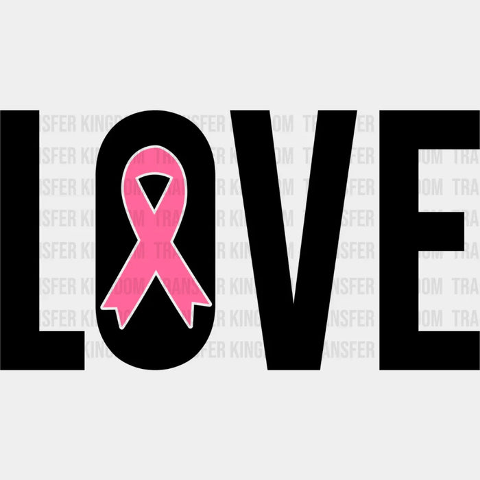 Love B&W Ribbon Design - Cancer DTF Transfer