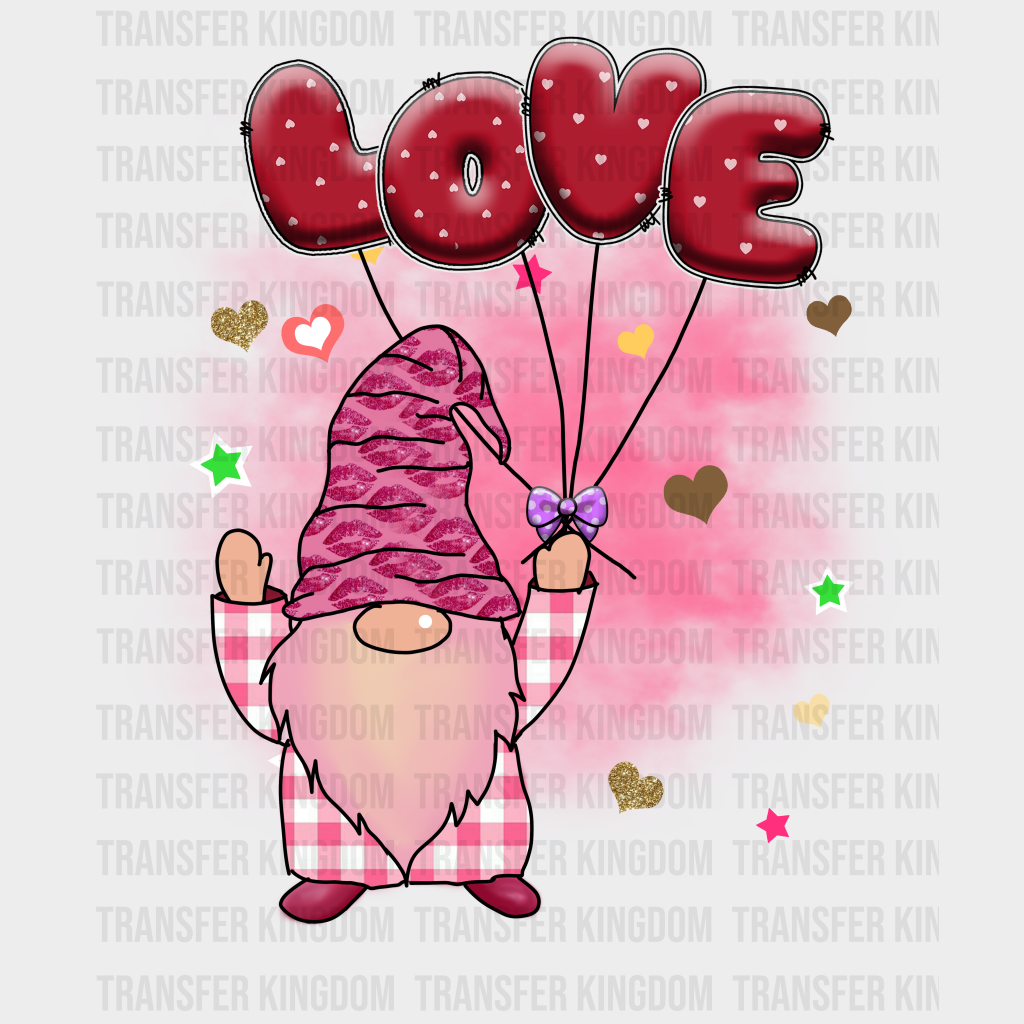 LOVE BALLOONS GNOME - DTF heat transfer - transfer-kingdom