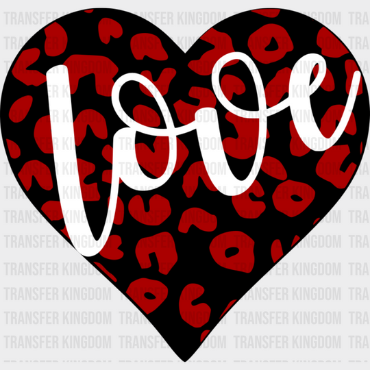 Love Black And Red Heart - Valentine’s Day Dtf Transfer Unisex S & M (10’’) / Dark Color