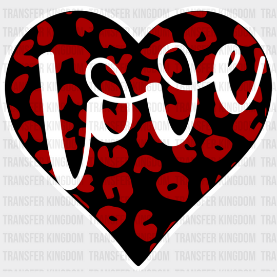 Love Black And Red Heart - Valentine’s Day Dtf Transfer Unisex S & M (10’’) / Light Color