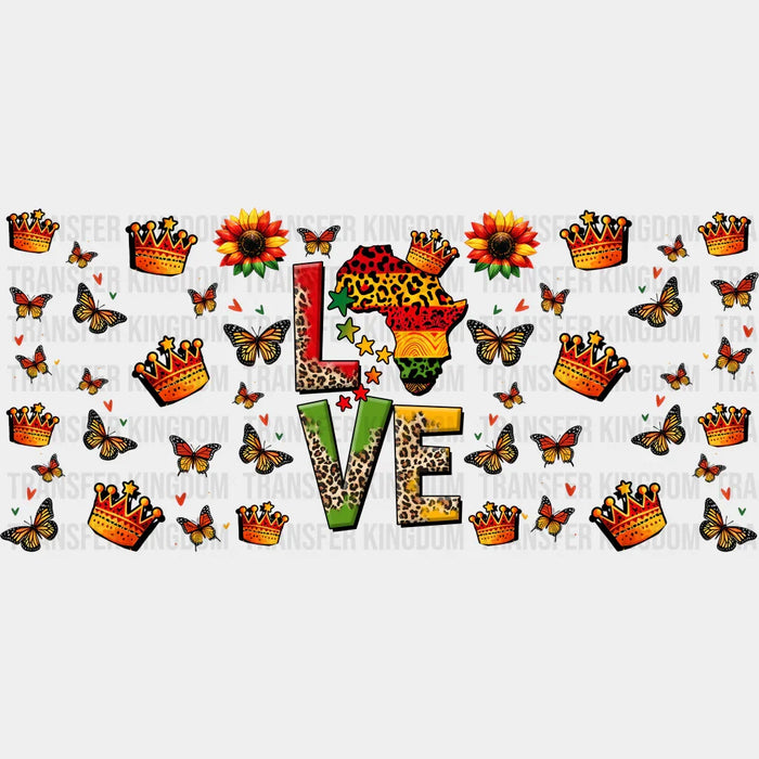 Love Crown Design - Black History Month Cup Wrap UV Sticker Permanent UV DTF Decal