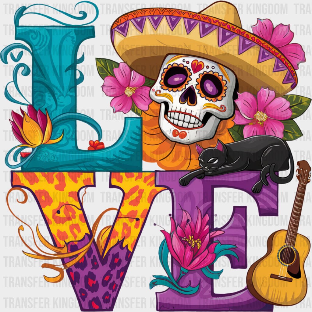 Love Design - Day Of The Dead Dtf Heat Transfer