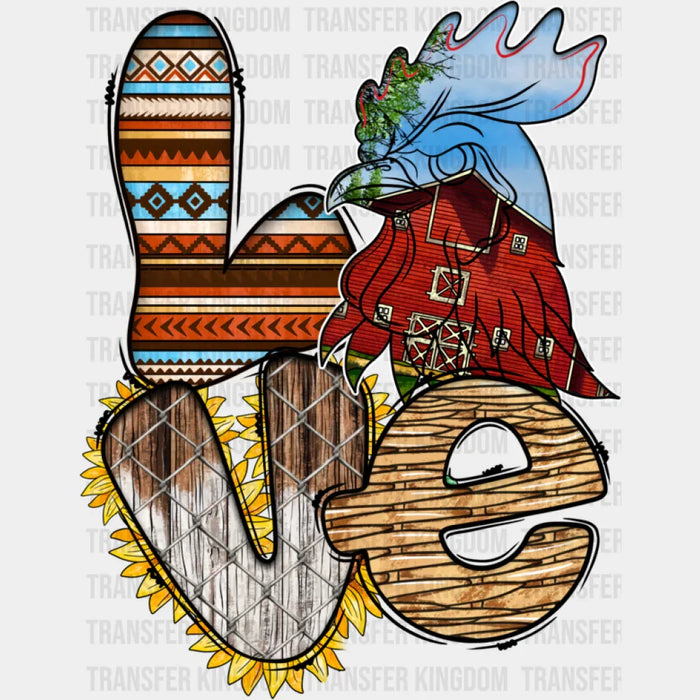 Love Design Rooster - Farmer DTF heat transfer