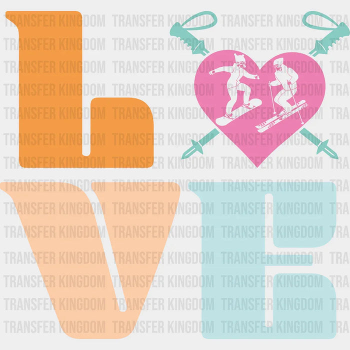 LOVE Design - Skiing DTF Heat Transfer