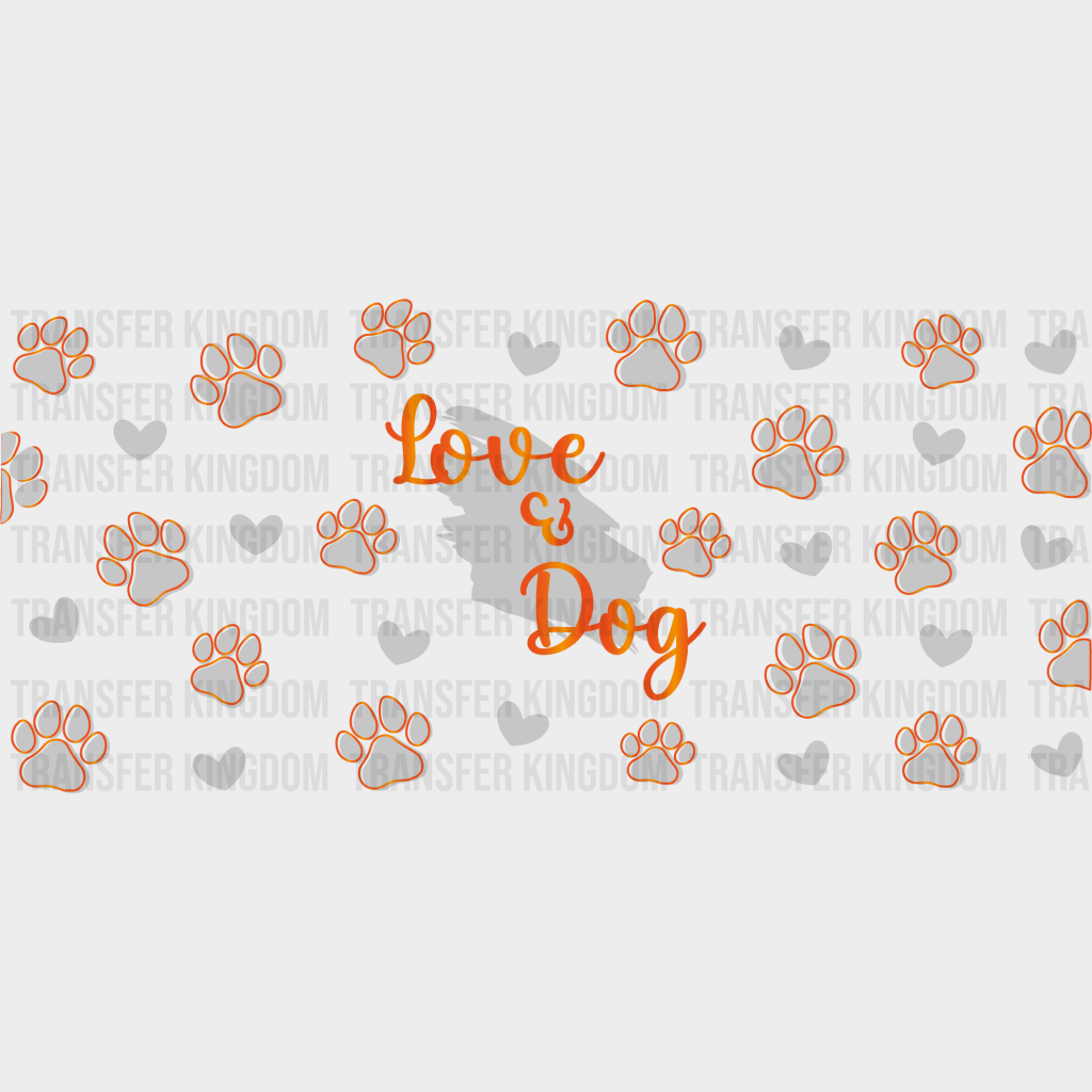 Love & Dog Uv Dtf Transfer Cup Wrap Sticker