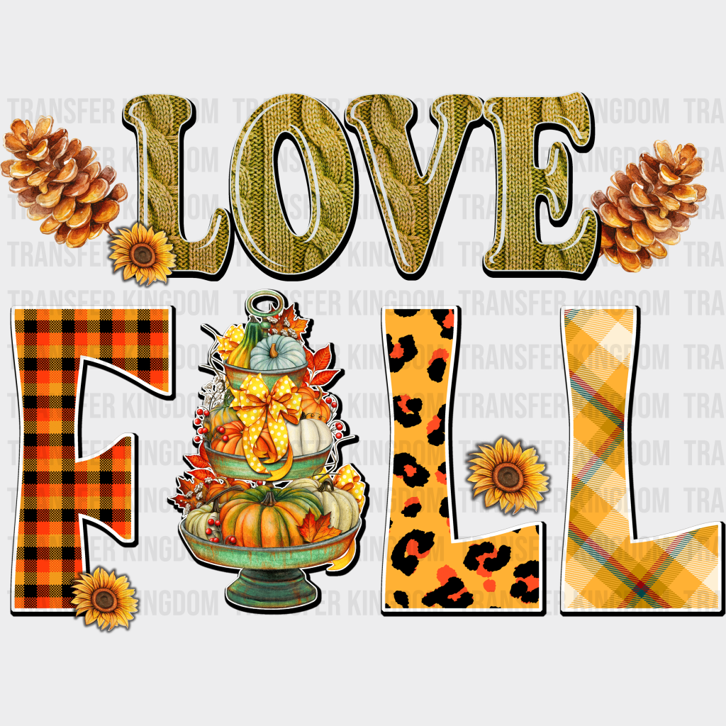 Love Fall Pine Cones - Dtf Transfer