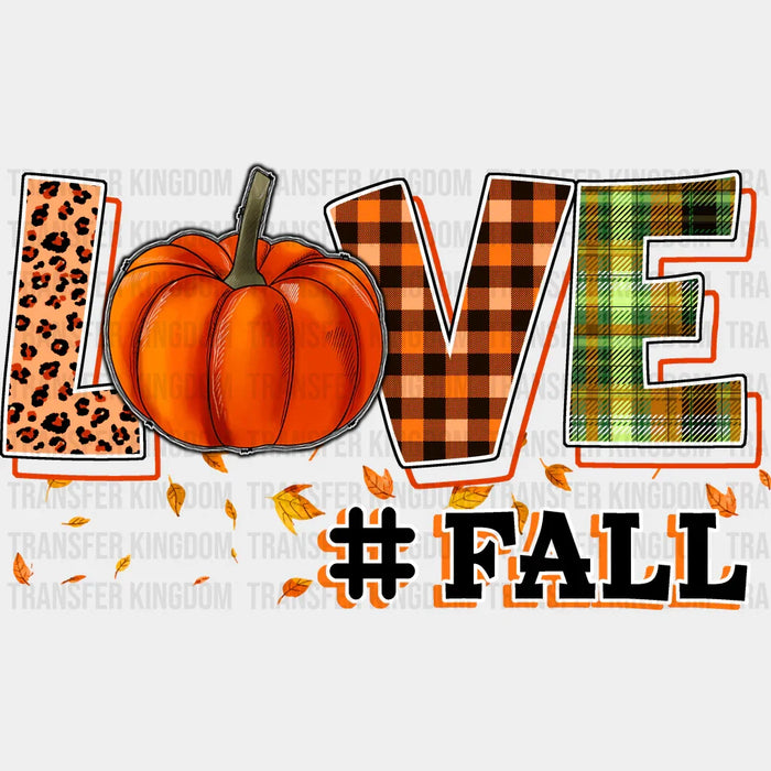 Love Fall Pumpkin Design - Fall DTF Transfer