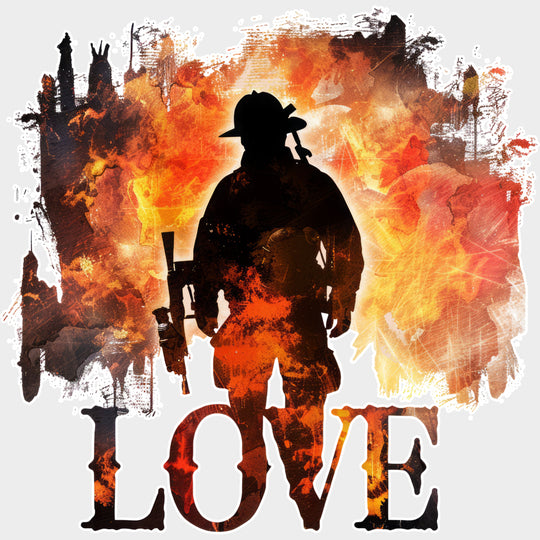 Love - Fire Department DTF Transfers Adult Unisex - S & M (10’’) / Light Color Design (See Imaging)