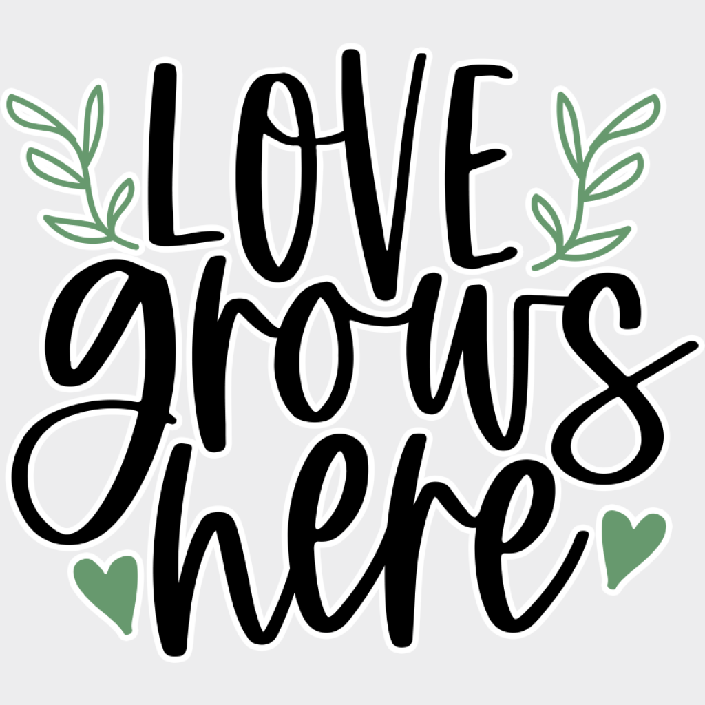 Love Grows Here - Spring DTF Transfer Adult Unisex - S & M (10’’) / Light Color Design (See Imaging)