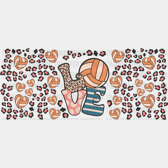 Love Heart Ball - Volleyball Cup Wrap UV Sticker Permanent UV DTF Decal