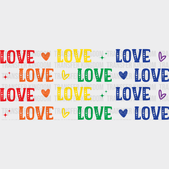 Love Heart - Lgbtq Cup Wrap Uv Sticker Permanent Dtf Decal