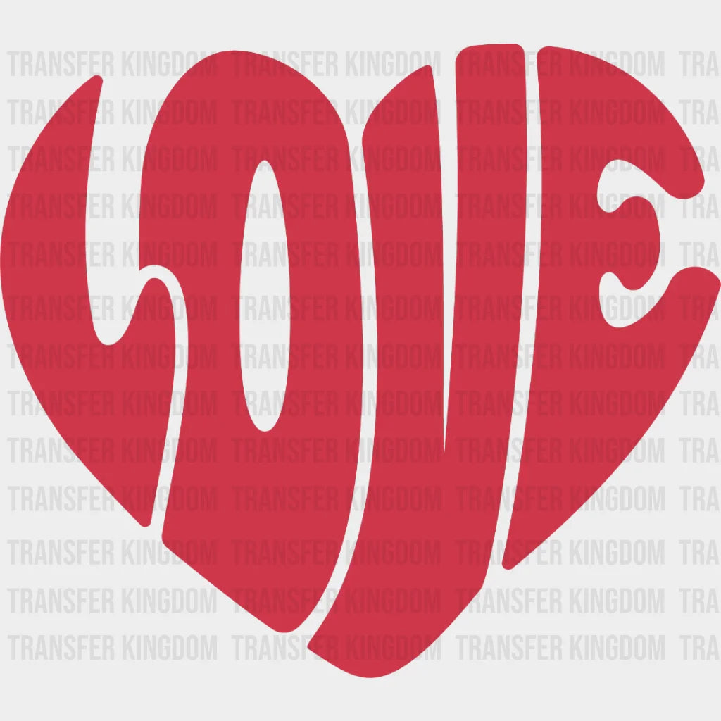 Love Heart Valentines Day Design - Dtf Heat Transfer