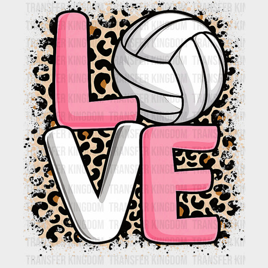 Love, Leopard Print - Volleyball DTF Transfers transfer-kingdom