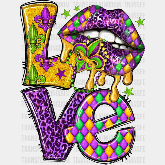 Love Lips - Mardi Gras DTF Transfer