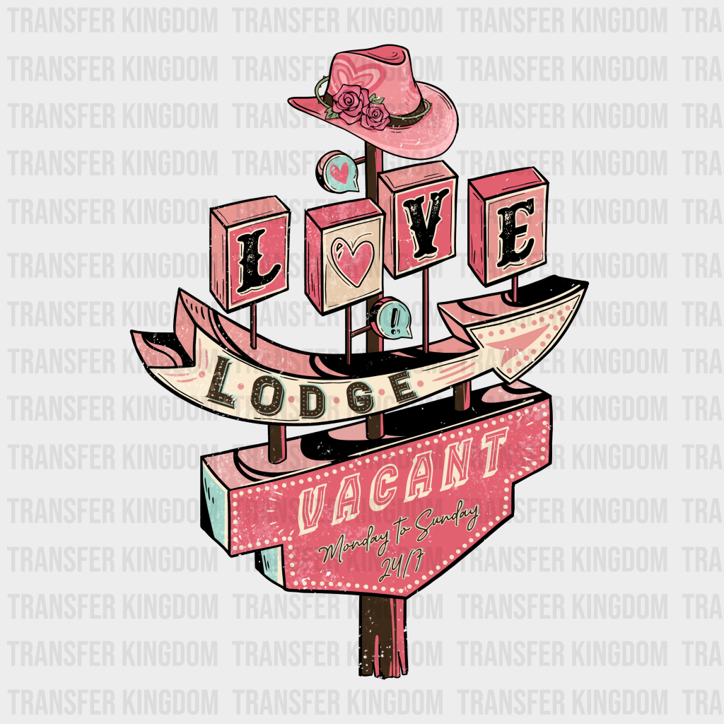 LOVE LODGE VACANT - DTF heat transfer - transfer-kingdom