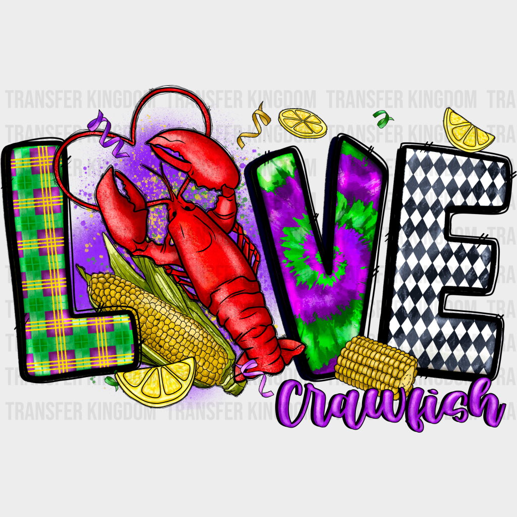 Love Mardi Gras Design- Dtf Heat Transfer