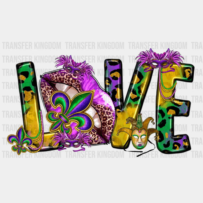 Love Mardi Gras Design- Mardi Gras DTF heat transfer
