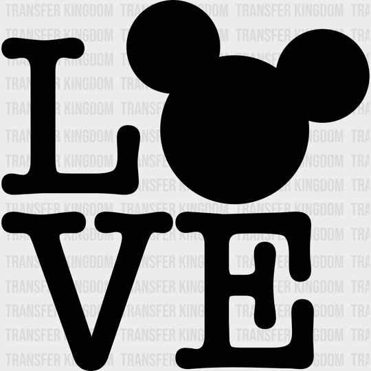 Love Mickey Head Disney Dtf Transfer Unisex - S & M (10’) / Dark Color Design See Imaging