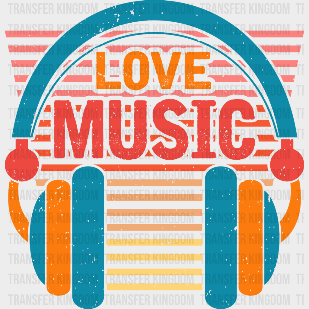 Love Music Headphones Design - Singing Dtf Heat Transfer