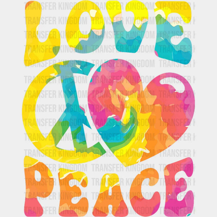 Love Peace Heart & Peace Sign - Good Vibes DTF Transfer