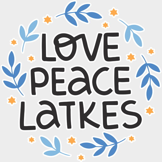 Love Peace Latkes - Hanukkah Dtf Heat Transfer Unisex S & M (10’’) / Light Color Design (See