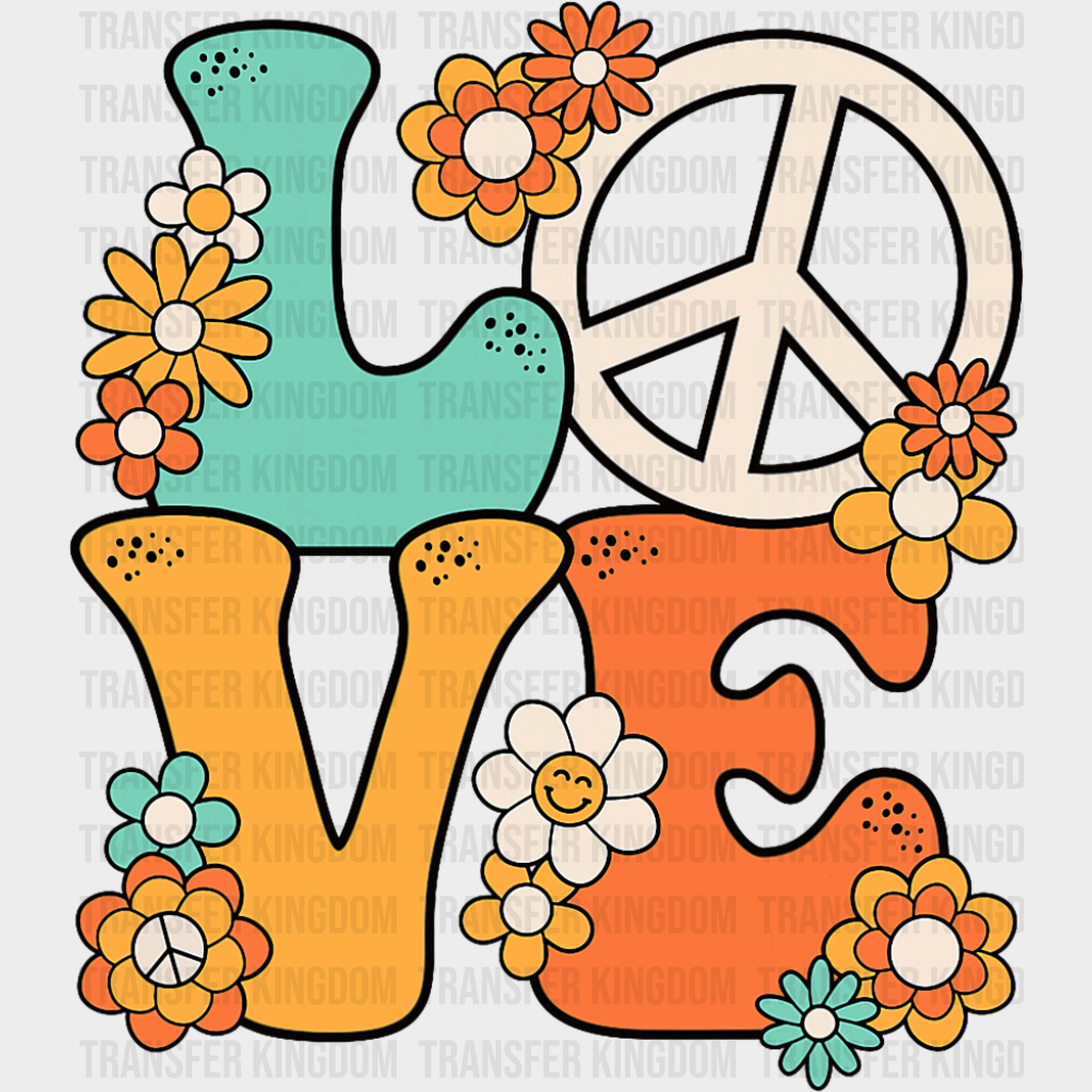 Love Peace Sign - Good Vibes DTF Transfer