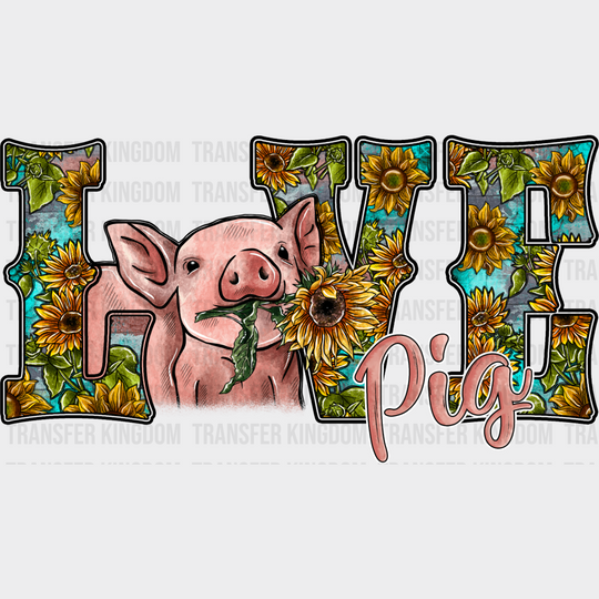 Love Pig Design - Farm Animals Iron On Dtf Transfer