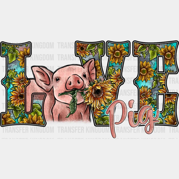 Love Pig Design - Farm Animals Iron On DTF Transfer