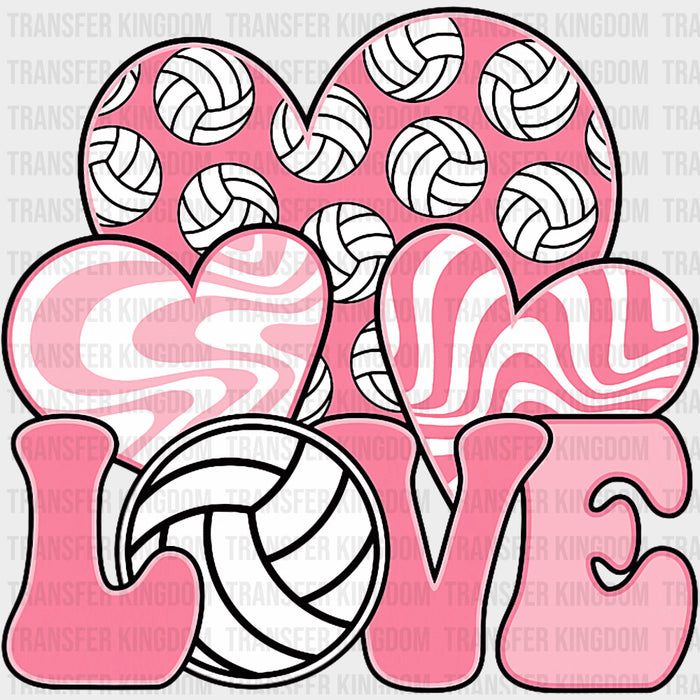 Love, Purple Hearts - Volleyball DTF Transfers
