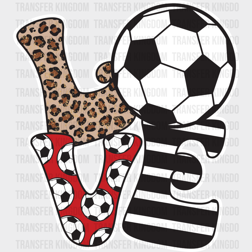 Love - Soccer Dtf Heat Transfer Unisex S & M (10’’) / Light Color Design (See Imaging)