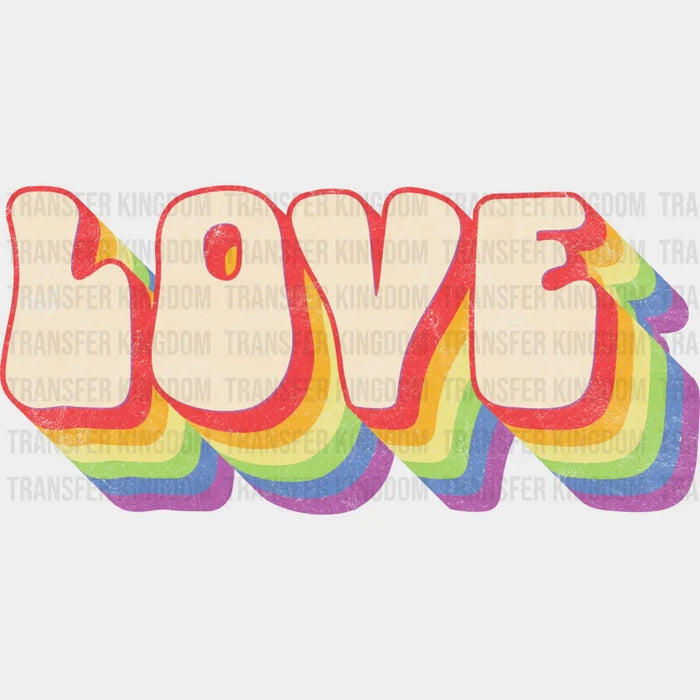 LOVE Striped Rainbow - Lgbt Ally - Support Lgbt Design - DTF heat transfer