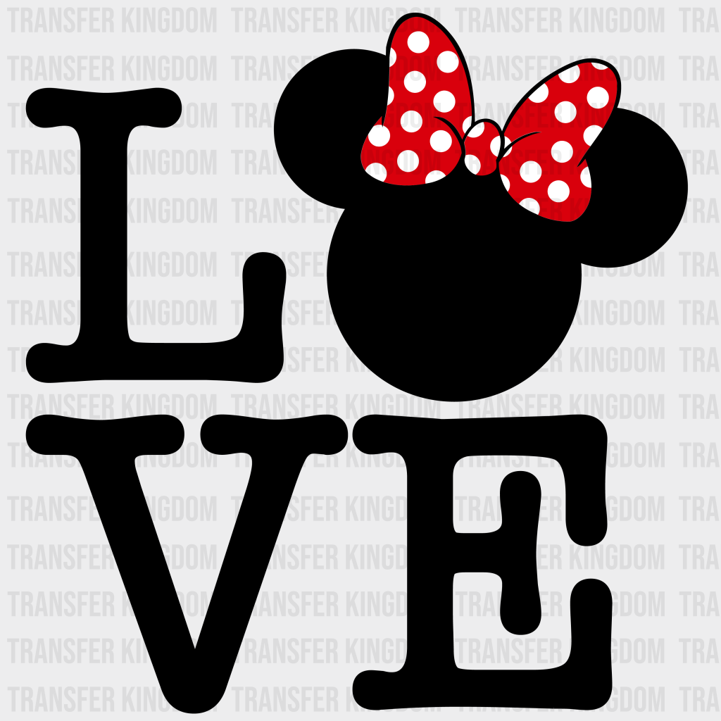 Love Style Mickey And Minnie Head Design - Dtf Heat Transfer Unisex S & M ( 10 ) / (See Imaging)